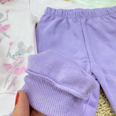 Conj. Jaqueta Ratinhas Bailarinas e Calça - Rosa e Lilás